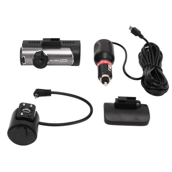 3,16 tums bilkörningsinspelare Fram Bakre Inspelning Bilinstrumentpanel Kamera HD Night Vision Bilparkering Backmonitor