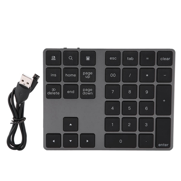 Sort 34 taster Mini Numpad Trådløst Bluetooth Numerisk Tastatur Til Apple PC