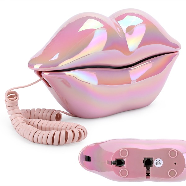Galvanisering Pink Funny Lip Telefon WX&#8209;3016 Moderigtig nummerlagringsfunktion