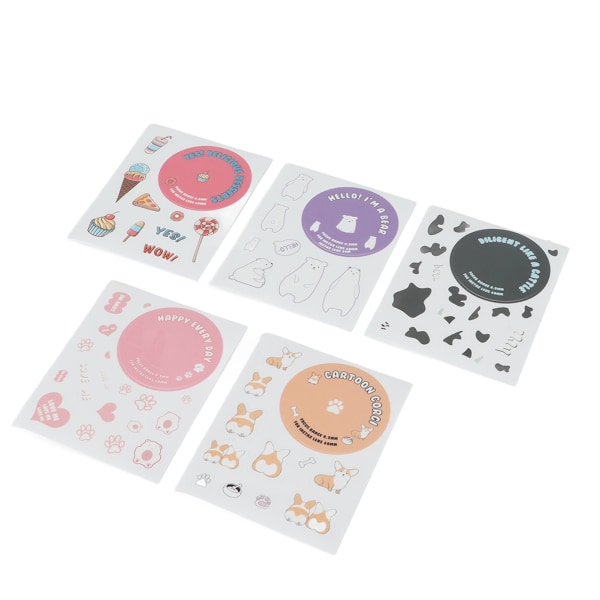 Dekorasjon Søte tegneserie DIY-klistremerker 5 kamera-klistremerker med forskjellige mønstre for Fuji Instax Mini 11 Kamera Dessert Animal Series
