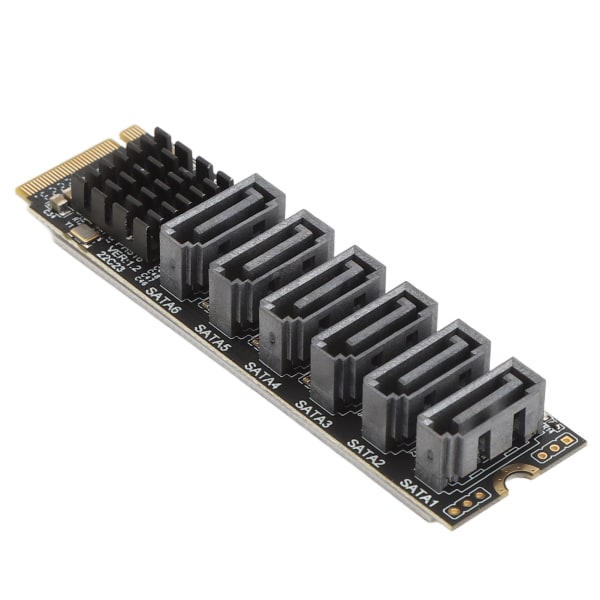 M.2 til SATA3.0 adapterkort 6 Gbps høyhastighets ASM1166 M.2 PCIE til SATA utvidelseskort med smart indikator