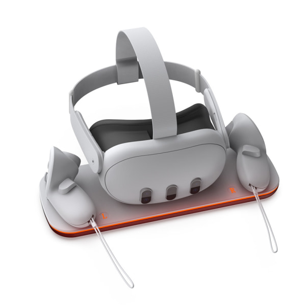 Meta Quest3 VR hjelm ladebase Meta Quest3 håndtak kontakt base lader med LED lys bar