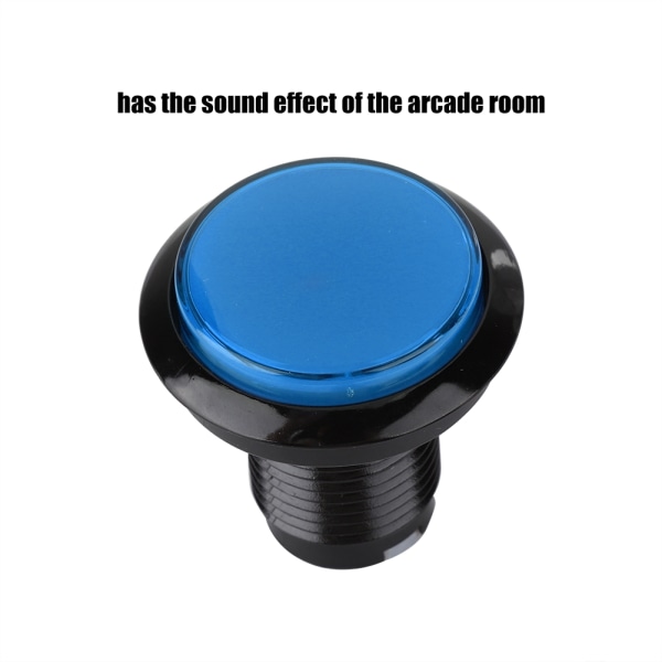 Rund LED-lampe opplyst stor knapp til arkademaskinspill DIY-del (blå)