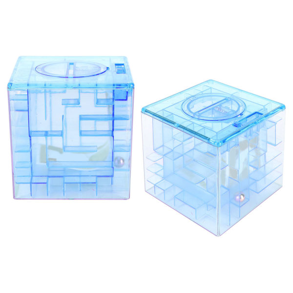 Mini pengekasse Innovativ labyrint-spil Møntbesparende æske Pædagogisk legetøjsgave til børn KidsBlue