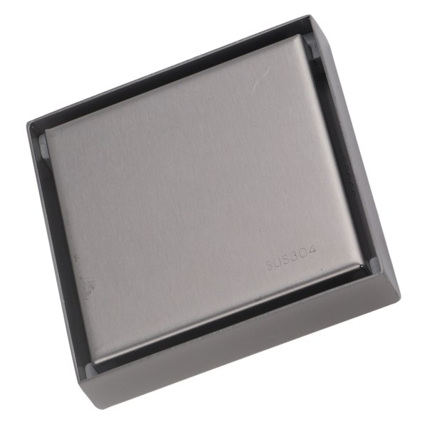 4 tommer kvadratisk usynlig dusjavløp Rustfritt stål Anti-lukt Baderom Gulvsluk 1,3 mm flisbar grå