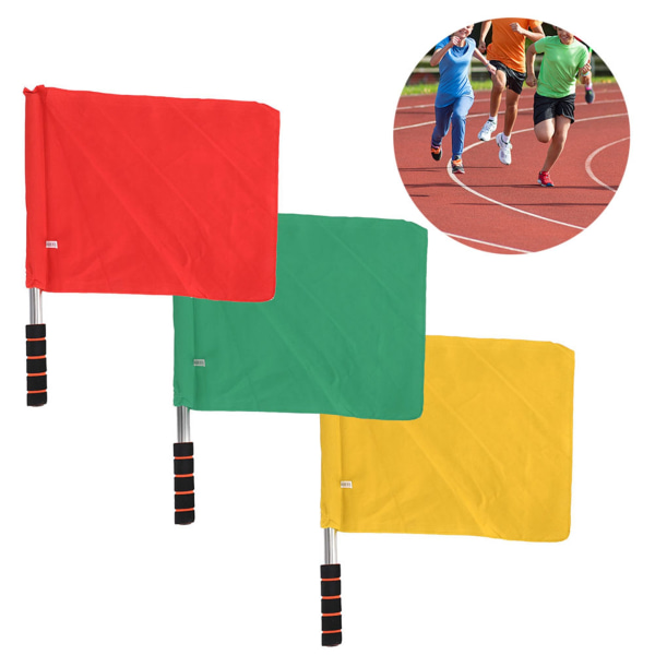 Konkurransedommer Signal Flagg Ytelse Sport Ordre Håndflagg Flaggstang i rustfritt stål