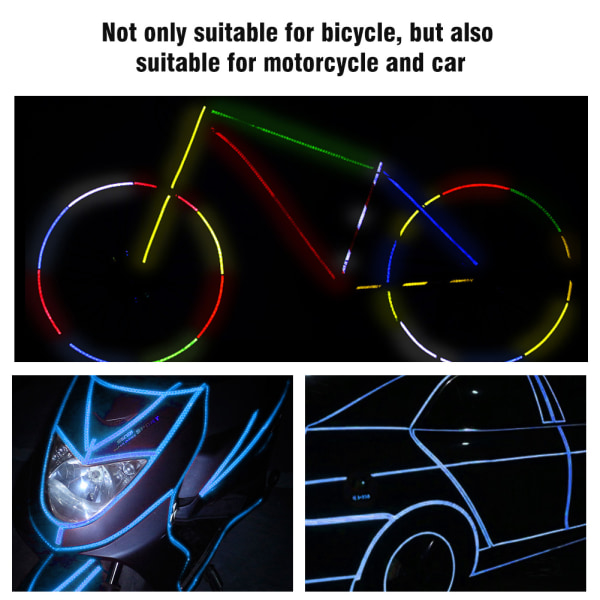 2Rolls Polkupyöräily Heijastavat Tarrat Turvapyörän Tarra Raitateippi (sininen)