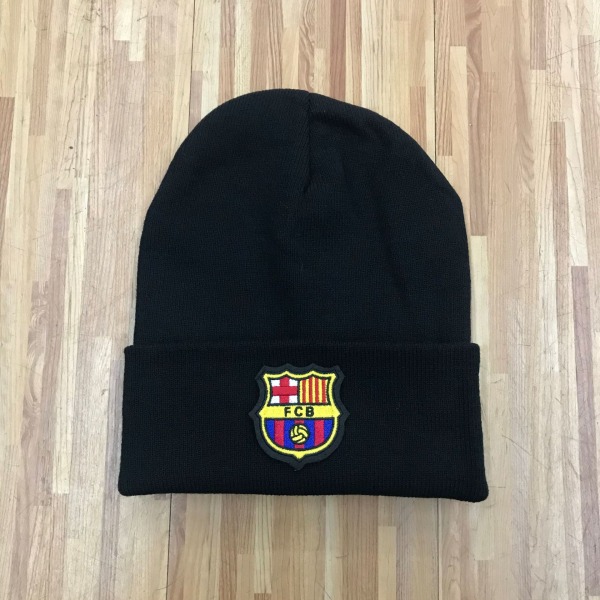 FC Barcelona lue brodert strikket lue unisex lue black