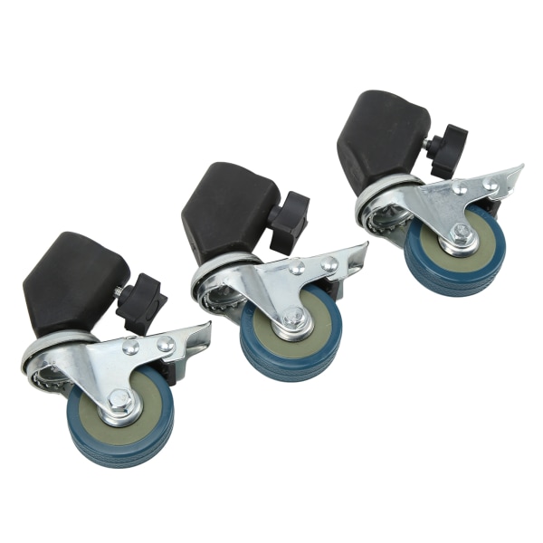 3 stk 22 mm svingbare hjulsett for fotografering Lysstativ Studio Foto Videoopptak Låsehjulsett med brems