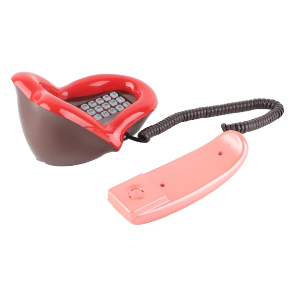 AR-5056 Multifunktionel rød stor tungeform Telefon Bordtelefon Indretning af hjemmet