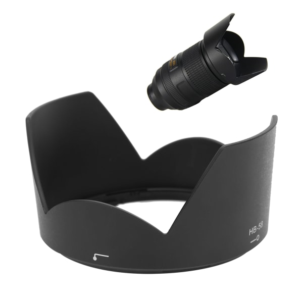 Käännettävä HB-58-kameran vastavalosuoja Nikonin 18-300mm F/3.5-5.6G ED VR -objektiiville