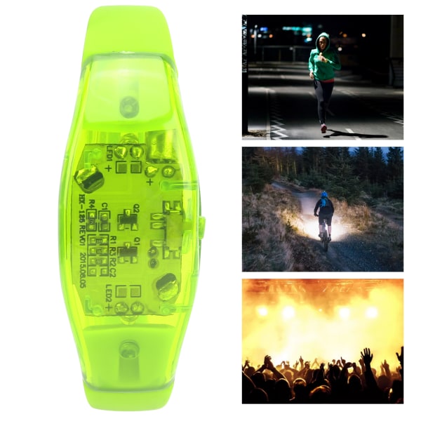 Night Running LED Rannekoru Sound Control Light Silikoninen vilkkuva ranneke PartyGreenille