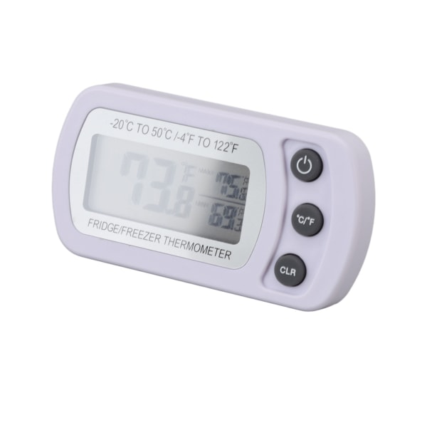 Køleskabstermometer Hukommelsesfunktion ABS Hus Hvid °C °F Skiftet Lille kompakt digitalt frysetermometer med krog