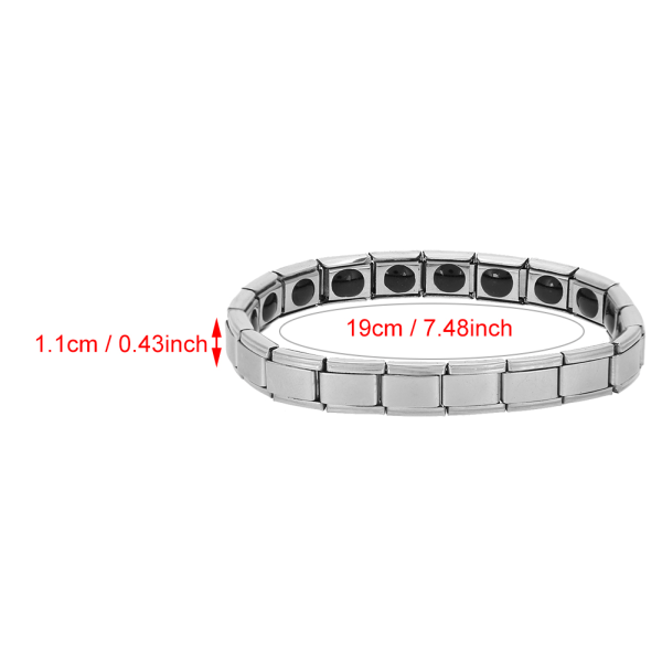 Enkel stil unisex titan stål armbånd Armbånd smykker armbånd for helse energi (sølv)
