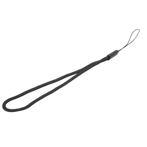 3,0 mm rund nylon mobiltelefonsnor Praktisk nylonflettet kamerastropper for musikkspiller bærbare ting, svart 18 cm