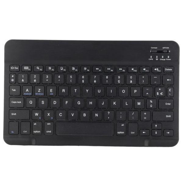 10 tommer trådløst tastatur slankt vandtæt saks stil trådløst Bluetooth fransk AZERT tastatur til tablet telefon computer sort