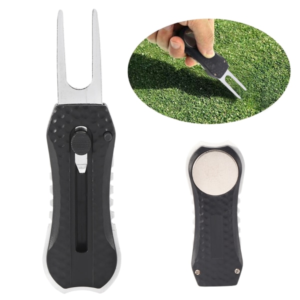 Ruostumattomasta teräksestä valmistettu Golf Divot Tool Cleaner Golf Ball Marker Kannettava golfvaruste