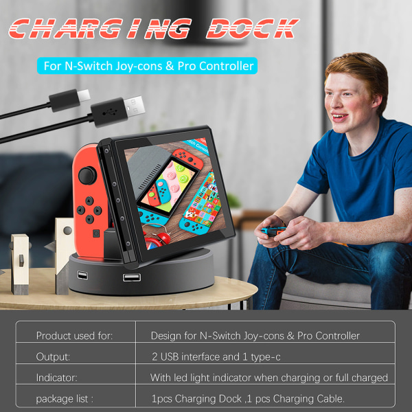 Velegnet til Nintendo switch joy-con four charge switch pro stand charge switch host hurtigopladning Four charges