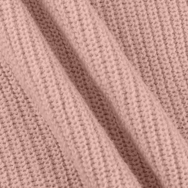 Dame Genser Kjole Turtleneck Cable Knit Plus Size Party Sexy Mini Dress Pink XXL