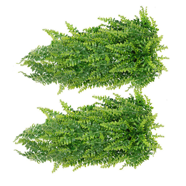 2 kpl Keinotekoisia riippukasveja saniaisia ​​muovisia vihreitä tekoseinään ripustettuja saniaiskasveja puutarhan häiden koristeluun