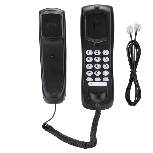KX T628 Svart for engelsk kablet skrivebordsveggtelefon Fasttelefon for hjemmekontor