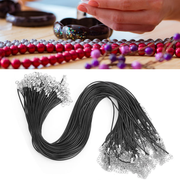 100 stk hummerlås voksreb vokset tråd lædersnor halskæde gør-det-selv-smykketilbehør