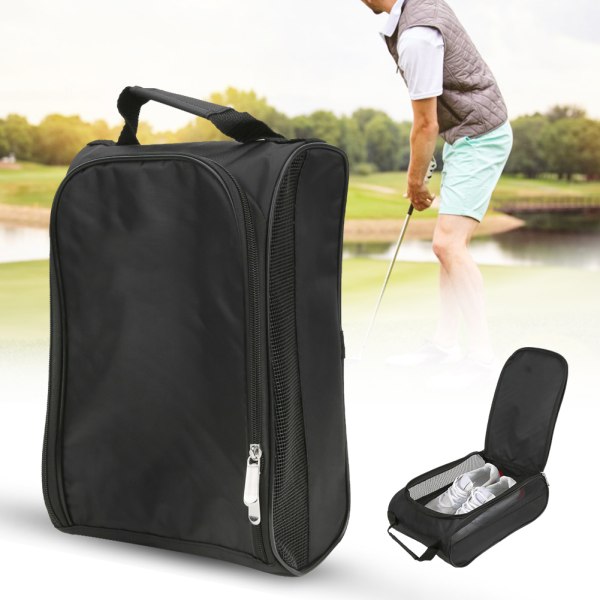 Nylon golfsko taske Bærbar åndbar sko med stor kapacitet Opbevaringstasker Case Organizer