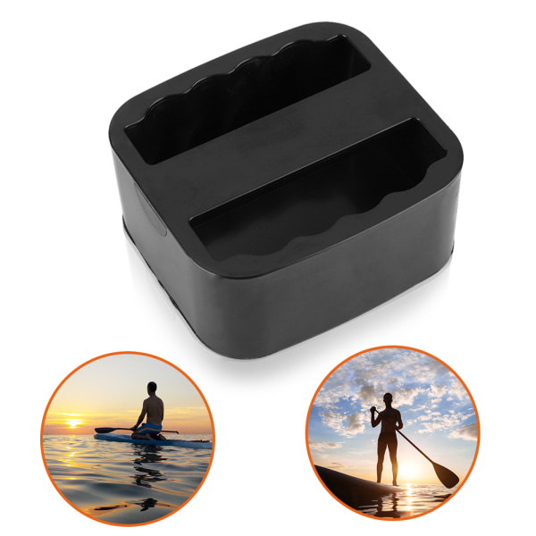 13 * 12 * 6 cm muovinen neliömäinen C-tyypin lauta SUP-kahvalaatikko surffilautatarvike (musta)