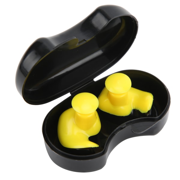 Vattentät silikon, dammsäker spiralpropp för simtillbehör för barn och vuxna (gul)