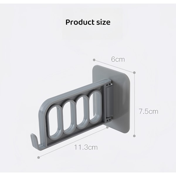 4 Pak Sømløse Hængekroge Punch-fri Multifunktionel Foldbar Hængekrog Væghængt Hængekrog Opbevaringsstativ White and gray four pack