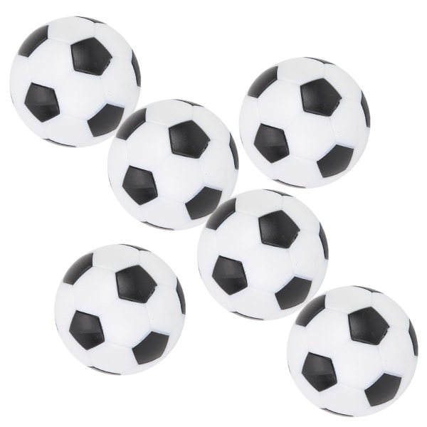 Bordfodbold udskiftning af mini-plastik sort og hvid fodbold (6 stk)