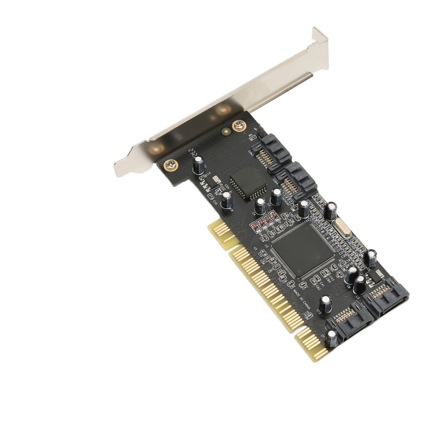 PCI til 4 ports SATA-kort 4 uafhængige serielle ATA-kanaler 1,5 Gbps Transfer PCI SATA-controller til stationær computer HDD SSD