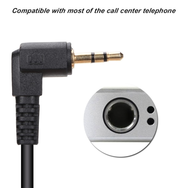 Call Center-hodesett med mikrofon bakmontert støyreduserende kundeservicehodesett 3,5 mm