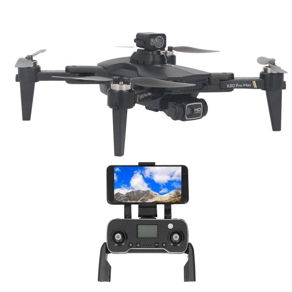 Sammenleggbart Drone RC Quadcopter med 8K dobbeltkamera 5G WiFi-overføring Hindring unngåelse Optisk flytposisjonering Hover Black