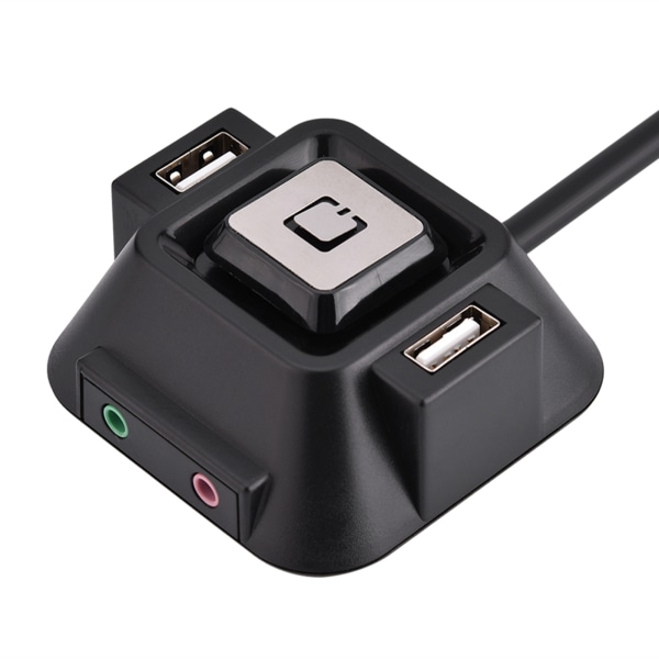 Stasjonær PC-deksel Bryter Doble USB-porter Strømtilbakestillingsknapp Lydmikrofonport