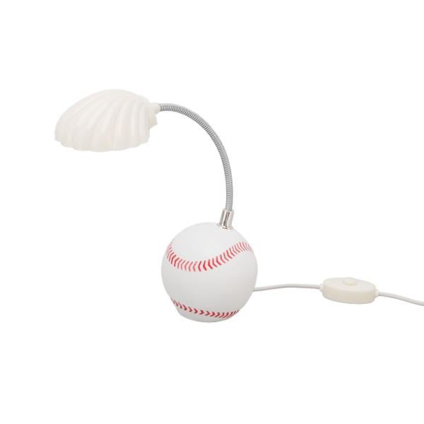 LED-pöytälamppu Baseball-jalustalla Simpukankuoren muotoinen valopää Pehmeä valo Kannettava USB Mini-pöytälamppu kotiin kouluun toimistoon