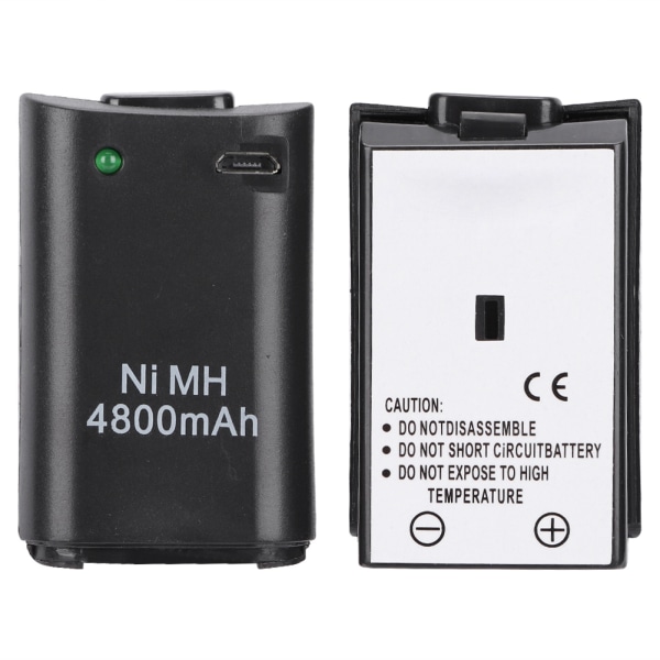 2-i 1 4800mAh genopladelig gamepad Ni MH-batteri til Xbox 360-controllerkonsol