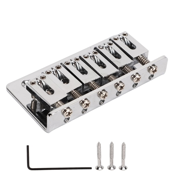 MH Guitar Bridge Metal Fixed Delicate Professional Electric Guitar Bridge Replacement Silver