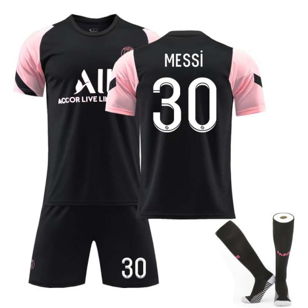 Barnefotball 2122 Hjemmedrakt Saint-Germain Fotballdrakt Treningsdrakt sett nr. 30 Messi med sokker 24
