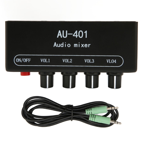 MH Stereo Mixer 4 in 1 Out Independent Volume Control 3.5mm Mini Sound Mixer for Headphone Amplifier PC