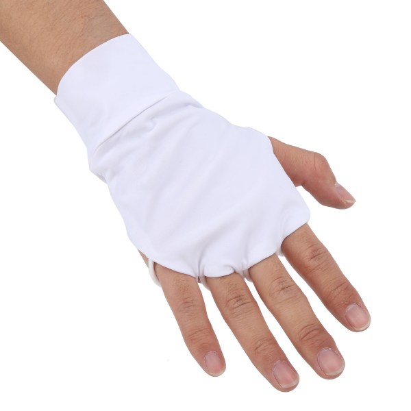 Half Golf Gloves Right Hand Ice Silk UV-skyddshandskar för män och kvinnor L Vit
