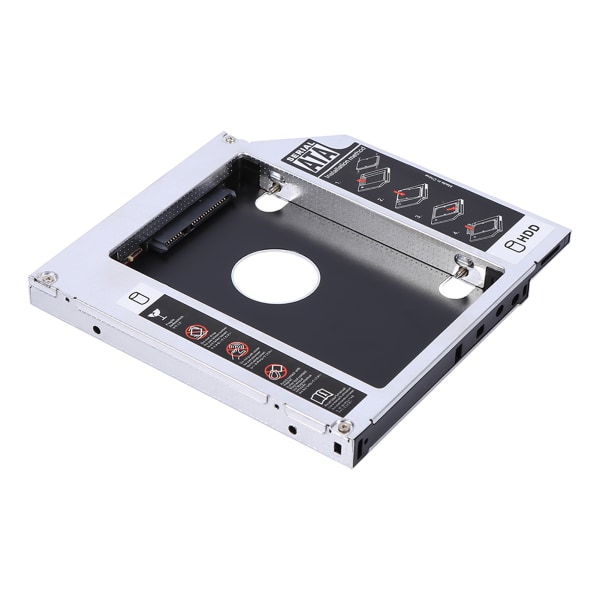 12,7 mm aluminium SATA HDD SSD-kapsling Hard Disk Drive Bay Caddy Optisk DVD-adapter for bærbar PC