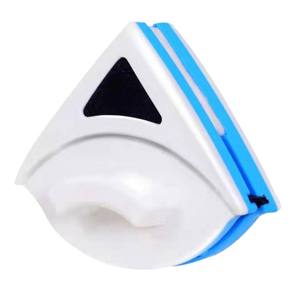 Magnetisk vinduespudser Blå trekantformet dobbeltsidet magnetisk glasvisker vaskebørsteværktøj P3‑8mm