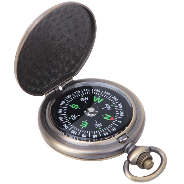 J35A Vintage bærbar sinklegering Flip open lommeur kompass for utendørs navigasjonsverktøy