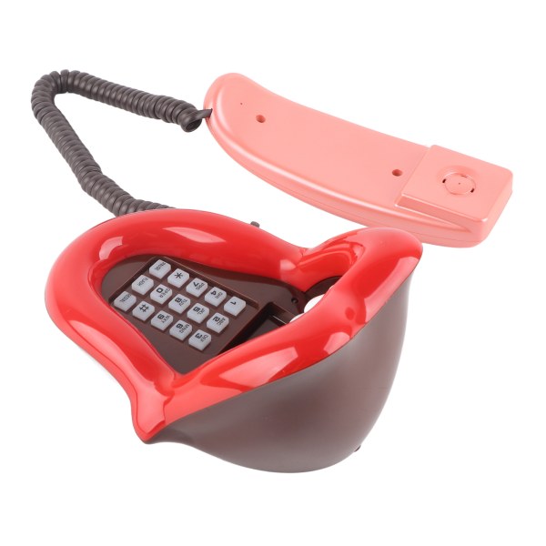 AR-5056 multifunksjonell rød stor tungeform telefon Skrivebordstelefon hjemmedekorasjon
