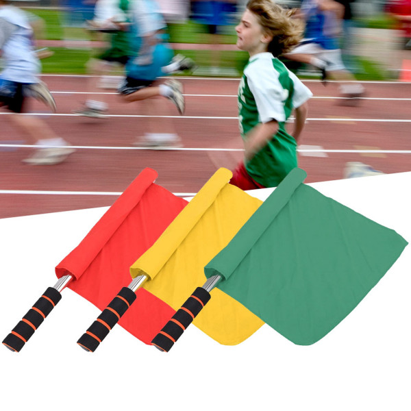 Konkurransedommer Signal Flagg Ytelse Sport Ordre Håndflagg Flaggstang i rustfritt stål