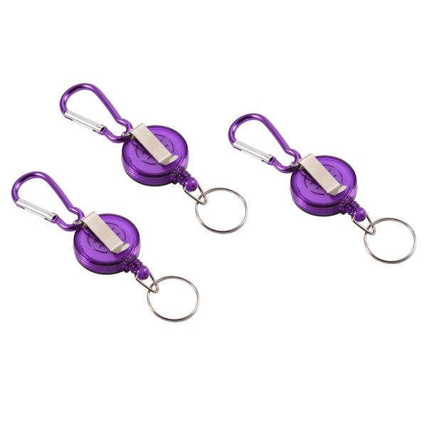 3 kpl kalastustyökalu nylon pysäytin, sisäänvedettävä rengaskelan pidike avaimenperä (violetti)