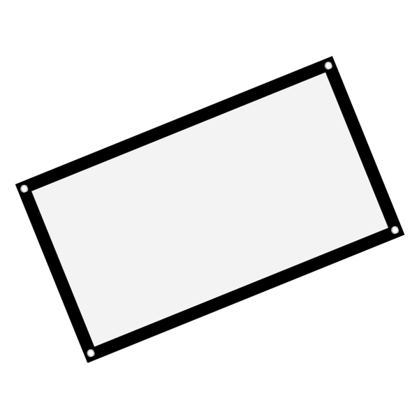 16:9 tyk bærbar, krøllet blød hvid polyester projektorgardinprojektionsskærm (40 tommer)