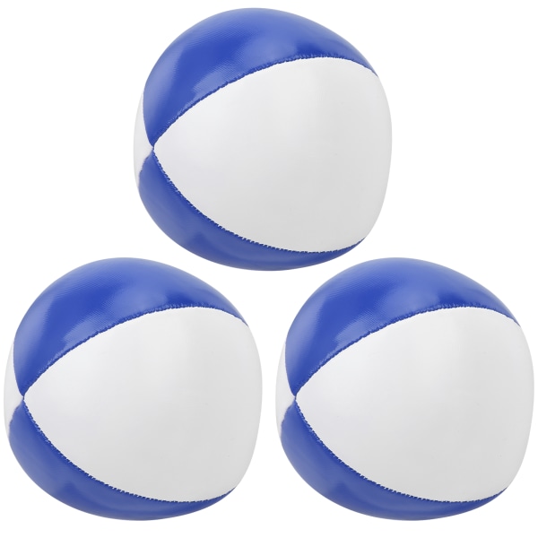 3st PU-läder jongleringbollar Inomhusfritid Bärbar Performance Övningsbollar Blå Vit
