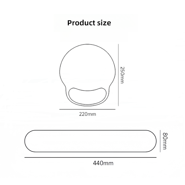 Sød Tegneserie Panda Mussemåtte, Tastatur Håndledsstøtte Skridsikker 3D Gummi Hukommelsesskum Håndledsstøtte til Hjemmekontor Skrivebord Tastning og Spil Panda Mouse Pad